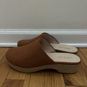 Aerie Brown Mules Heels